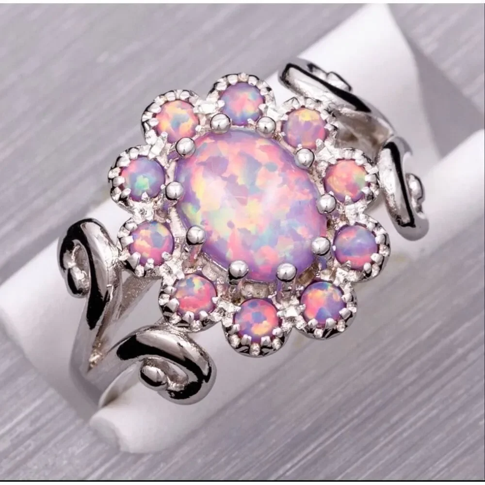 Purple Fire Opal Ring